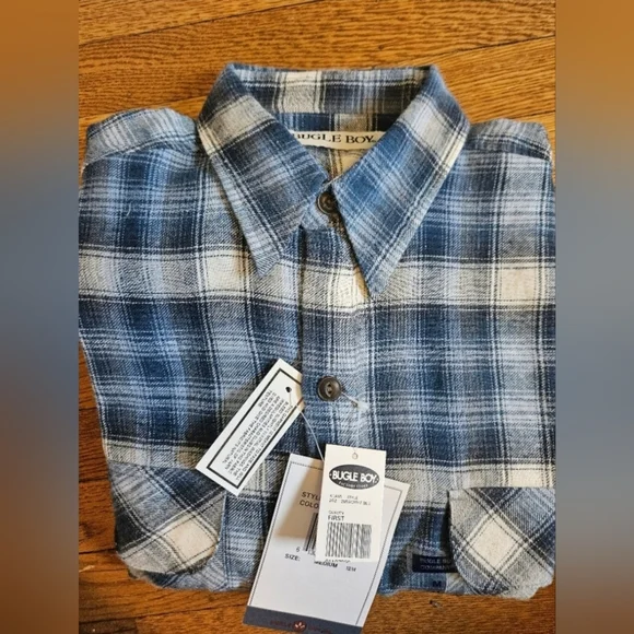 Bugle Boy VTG NWT Flannel Shirt Size M - Picture 2 of 3